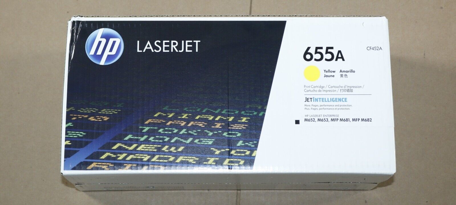 New OEM HP 655A LaserJet M652, M653, M681, M682 Yellow Print Cartridge CF452A
