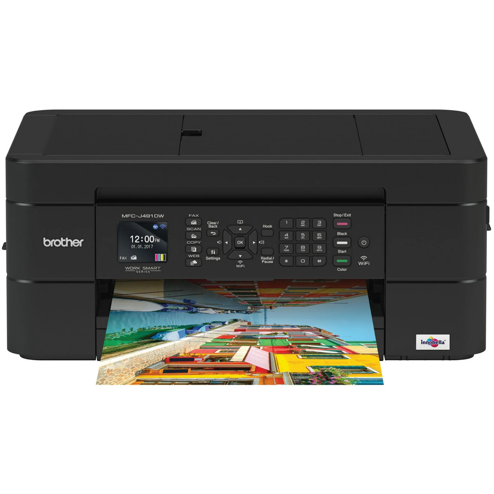 Brother MFC-J491DW Wireless All in One Color Inkjet Printer Fax Scan Copy Black