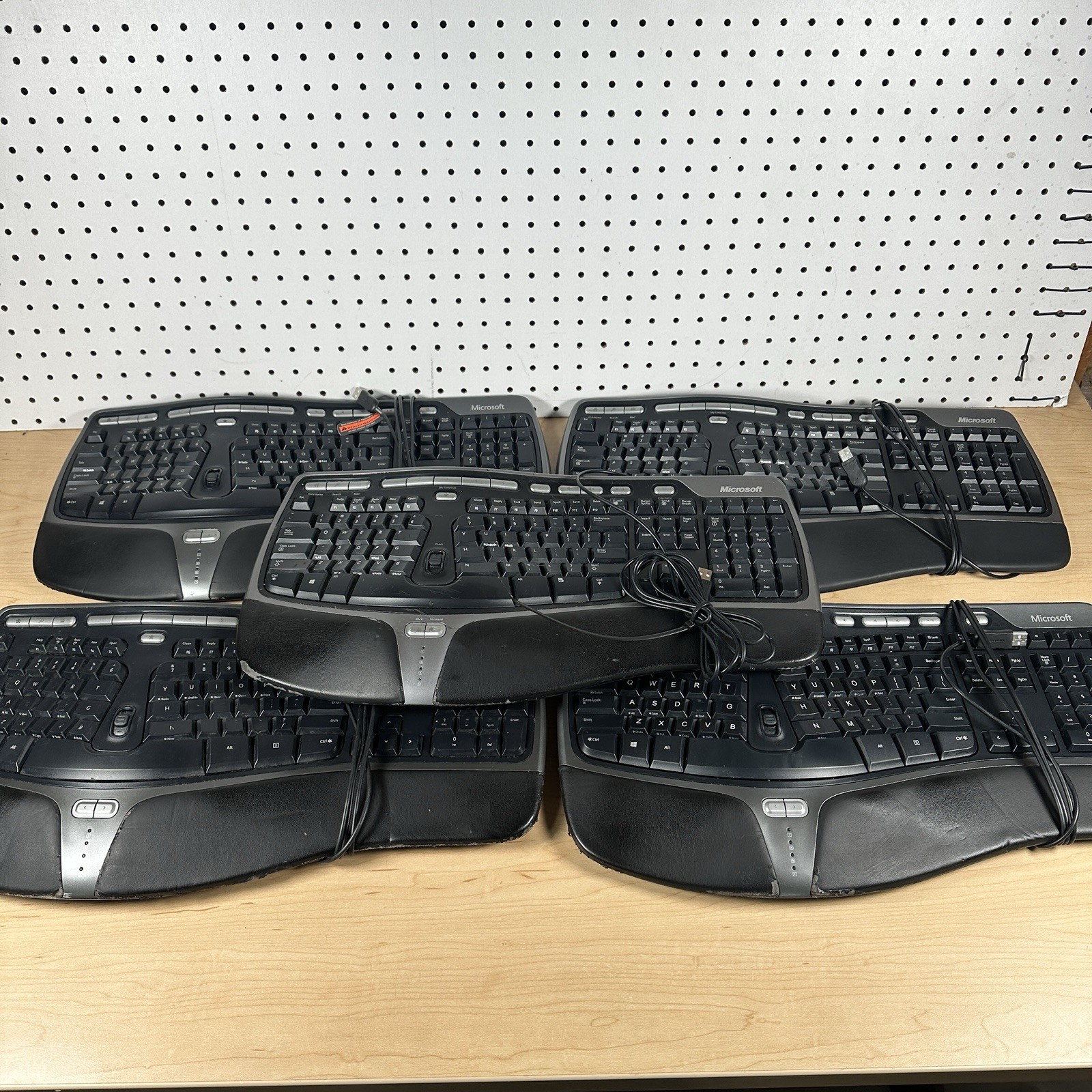 5x Microsoft Natural Ergonomic Keyboard 4000 v1.0 KU-0462 USB Wired **READ**