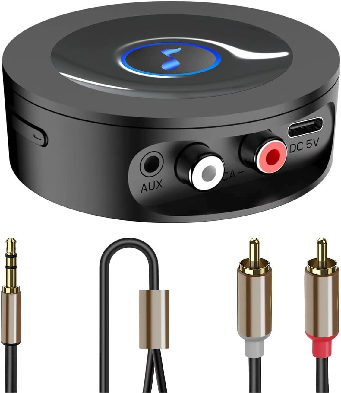 BLACKHORSE Bluetooth 5.2 Receiver RCA 3.5mm AUX Adapter for Home Stereo HiFi