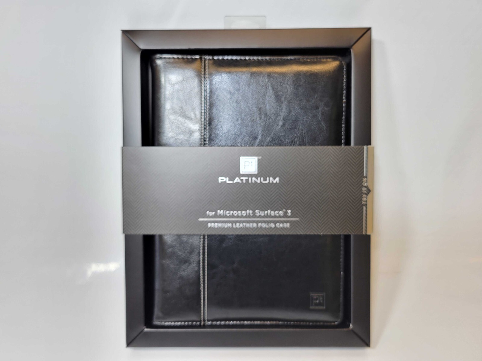 Microsoft Surface 3 Platinum Leather Folio Case - Black & Brown/Black