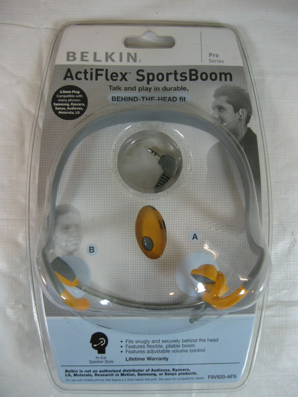 Belkin ActiFlex Hand-Free Pro Series Microphone Headset Model F8V920-AV3 
