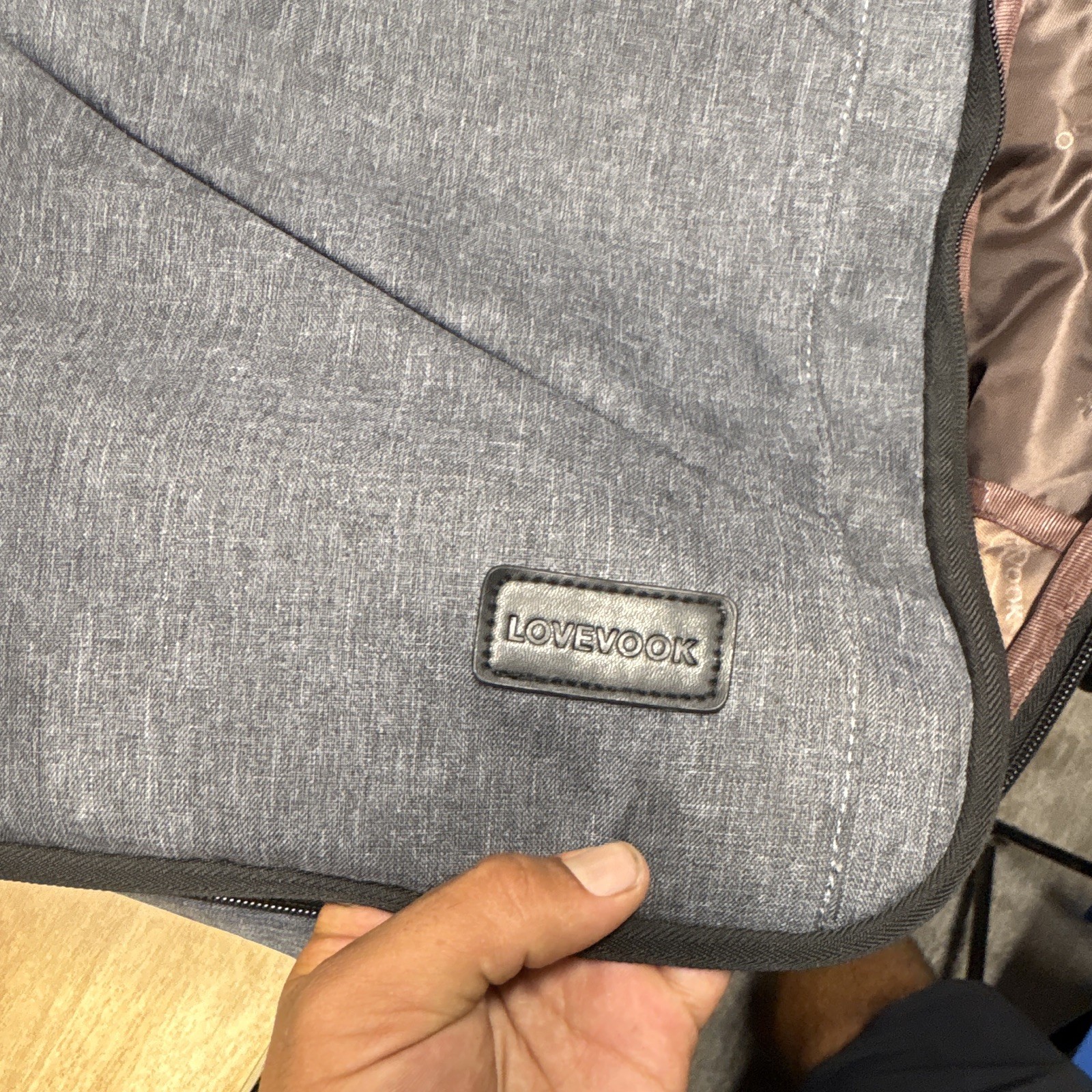 LOVEVOOK Padded Polyester Laptop Backpack 15.6 in, Gray, Solid, Universal