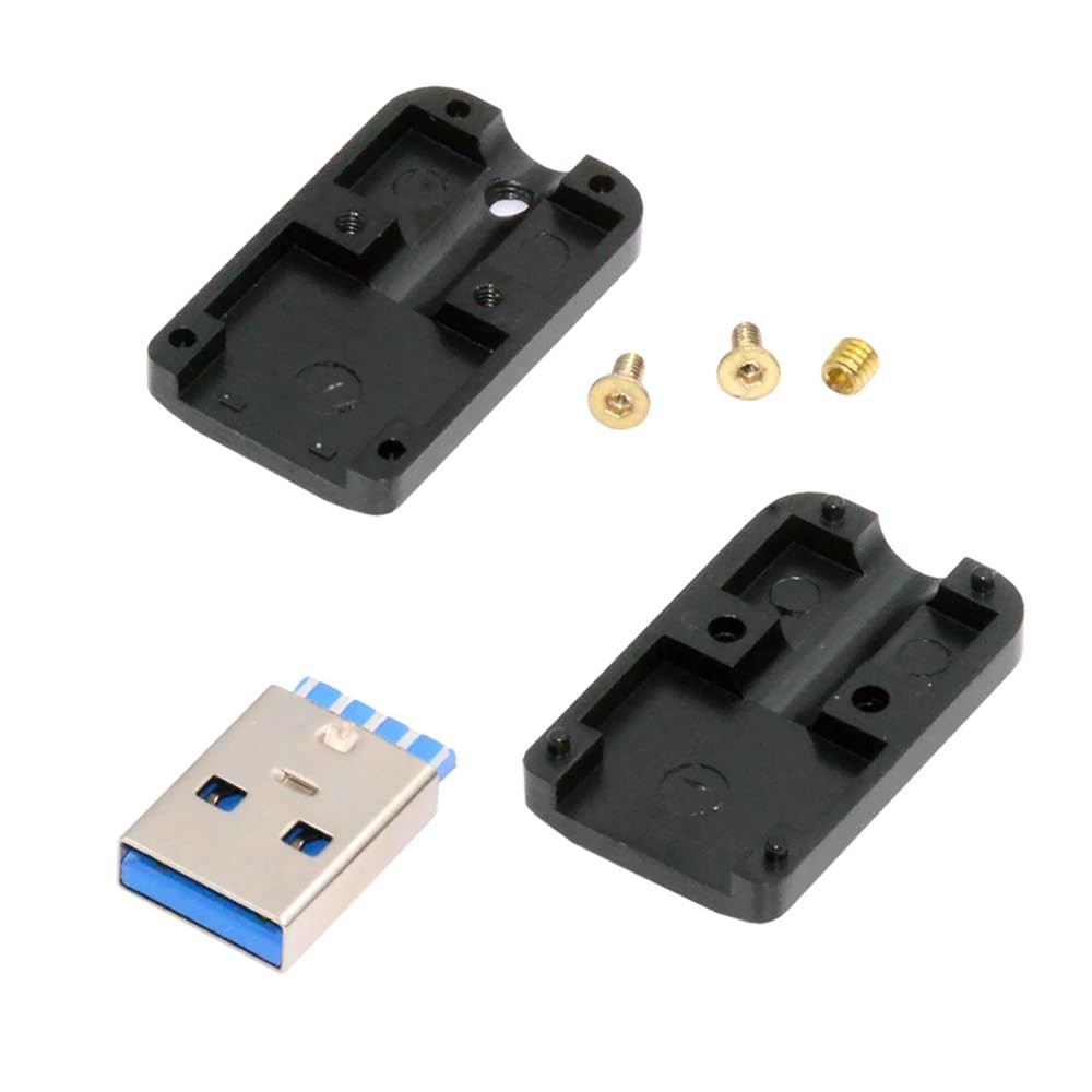 xiwai USB DIY Kit USB 3.0 Type-A Male Plug Connector Welding Solder Type Alum...