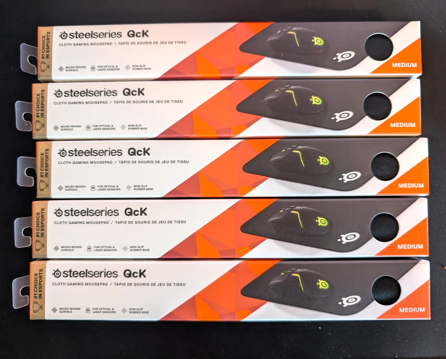 5 Steelseries Qck Medium Gaming Mousepad,  Black Non-Slip Cloth SEALED Lot of 5