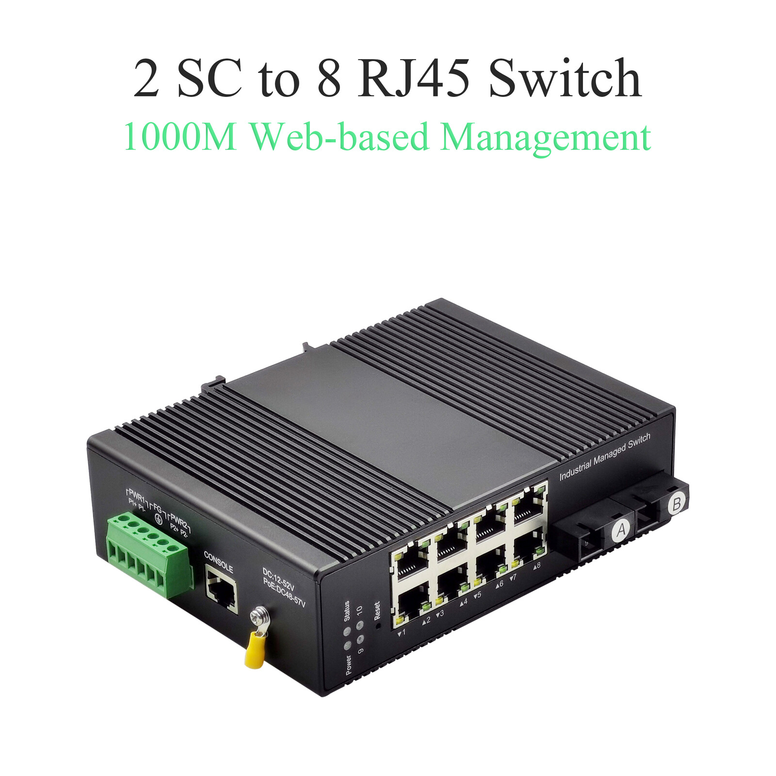 1PCS Gigabit Industrial POE Non-WEB/WEB Managed Switch  Single-Mode SC/SFP