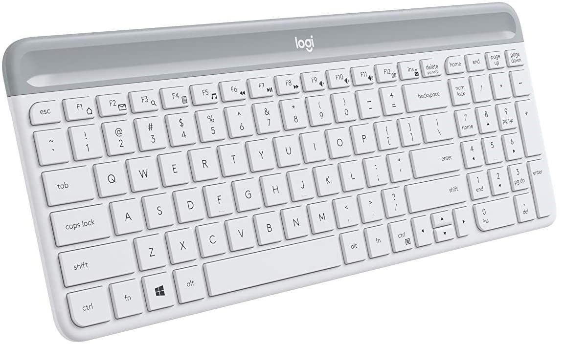 Logitech K470 Slim Wireless Keyboard W/ Receiver - White (/RT6-25225-K470-WR-UG)
