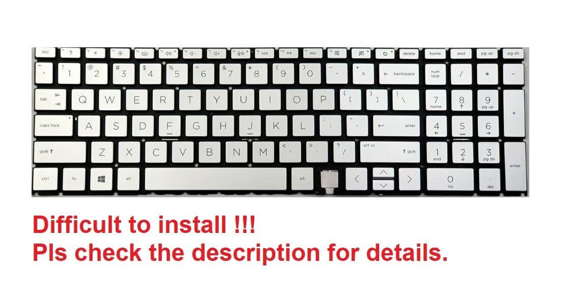 Original US Silver Backlit Keyboard for HP Envy X360 15m-ed Backlight