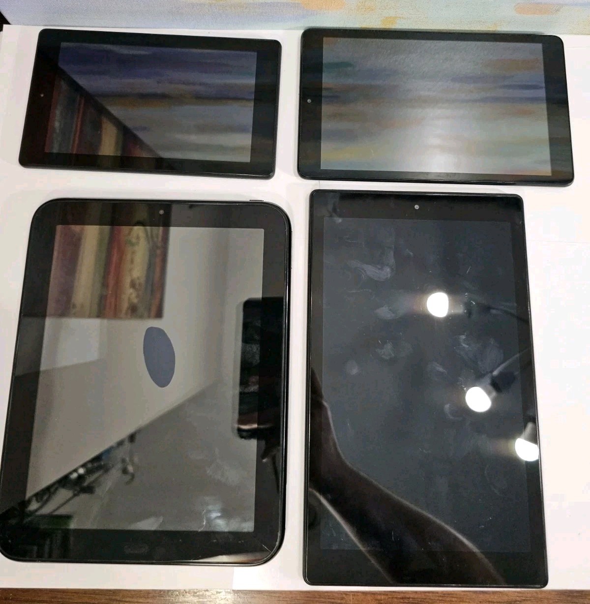 Lot of 4 Tablets For Parts - Amazon - Alcate - HP    *Read Description*