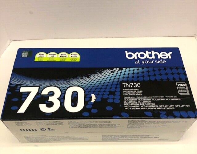 Brother TN-730 Black Toner Cartridge Genuine Original OEM TN730 - WEIGHS FULL