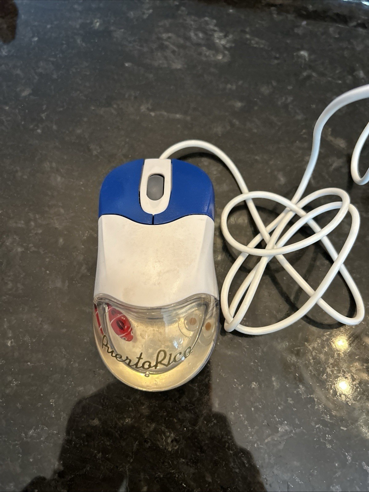 Y2K Aqua Style Wired (USB) Cute Computer Mouse, Puerto Rico