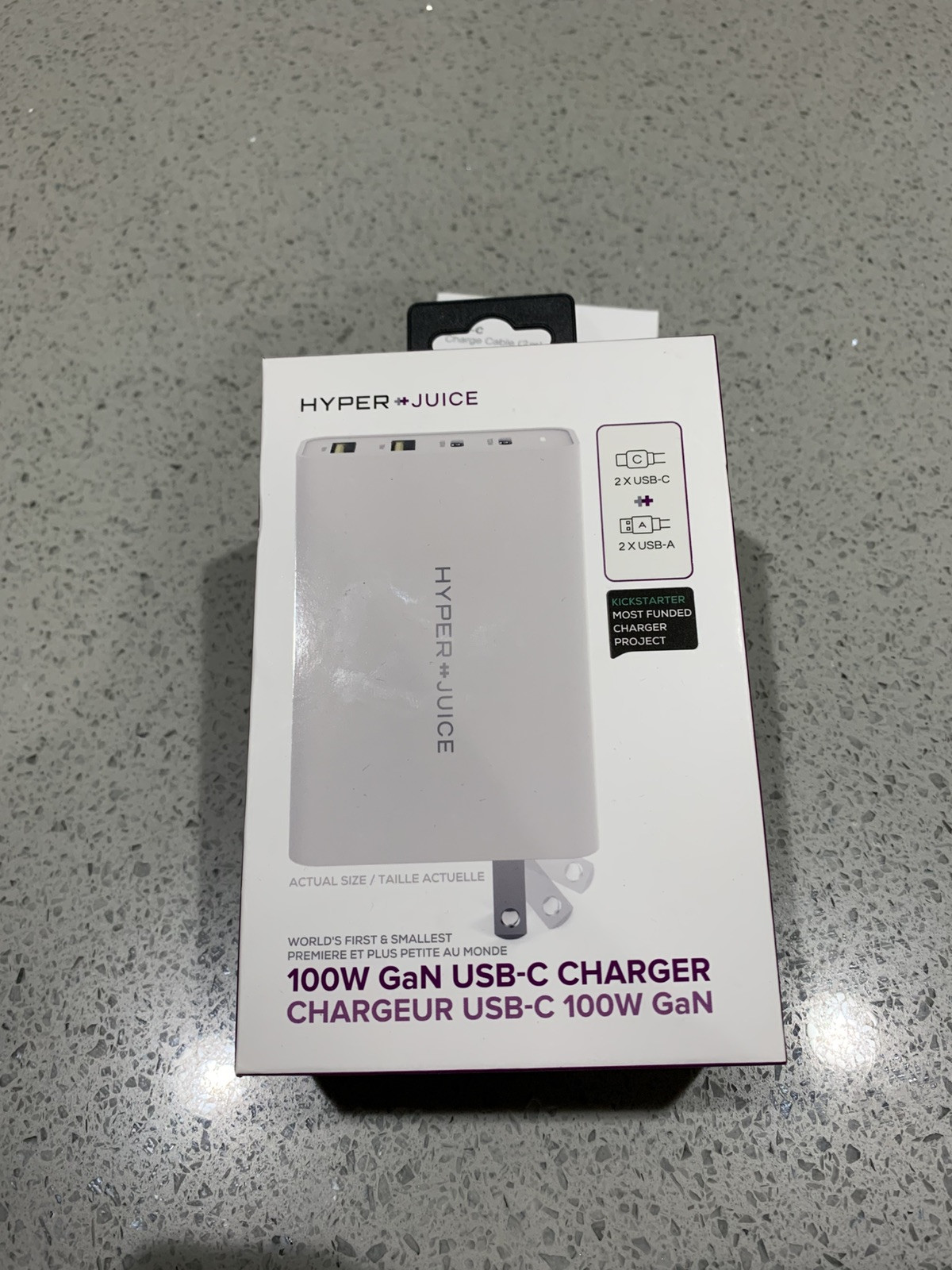 Hyper Juice Power Adapter GaN Charger 100W USB-C & A 4 Ports HJ-GAN100 NIB