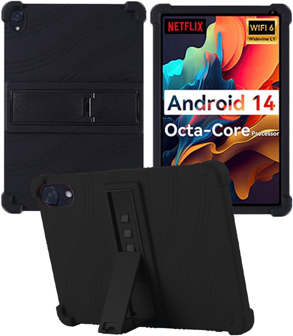 For Urao C107 Tablet  Kids Friendly Soft Silicone Stand Cover / Screen Protector