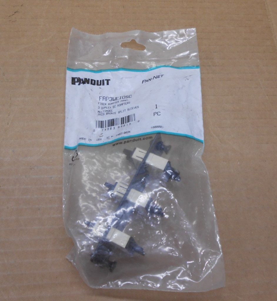 NEW PANDUIT FAP3WEIDSC FIBER ADAPTER PANEL 3 DUPLEX SC ADAPTERS (7 AVAILABLE)