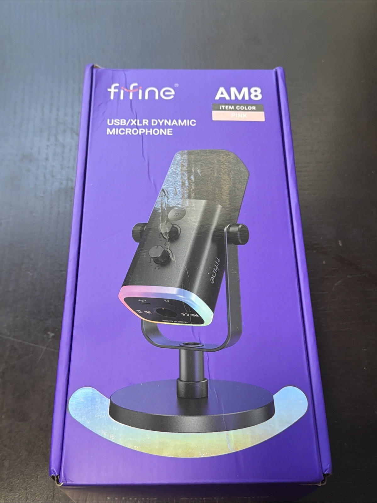 FIFINE Ampligame AM8 Dynamic USB/XLR Microphone Black Windows Mac PS4 PS5 Pink