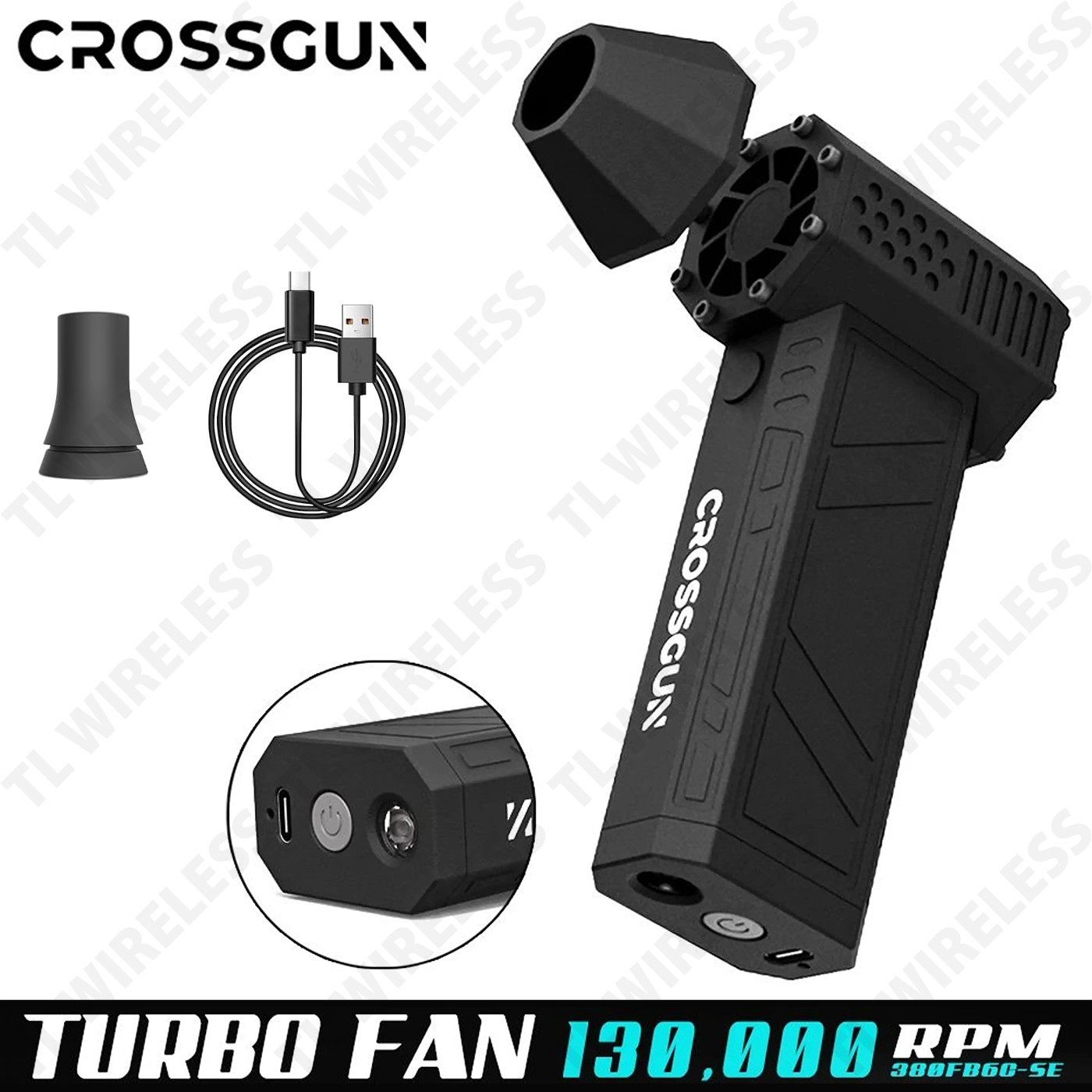 CROSSGUN X3 Pro Compressed Air Duster Electric Mini Turbo Fan 130,000 RPM Light