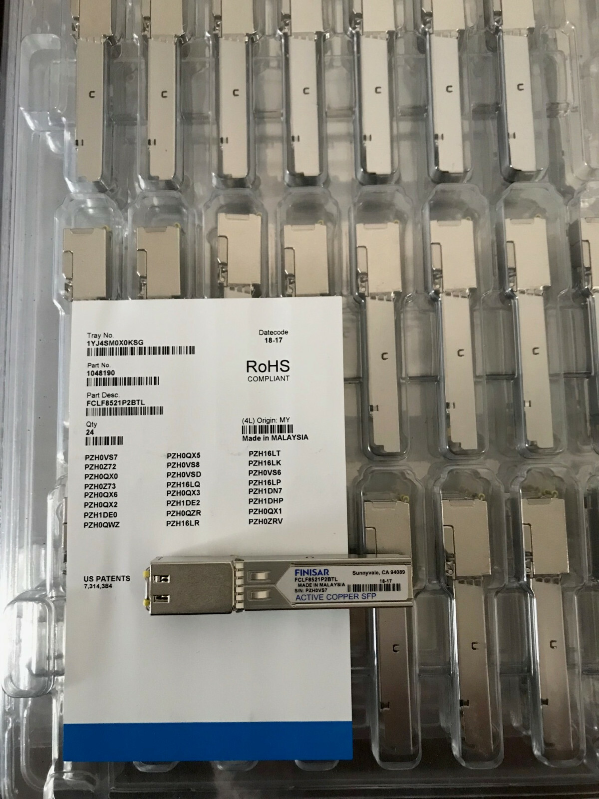 NEW FCLF8521P2BTL Finisar 1000BASE-T RoHS SFP-GE-T Copper SFP RJ45 copper
