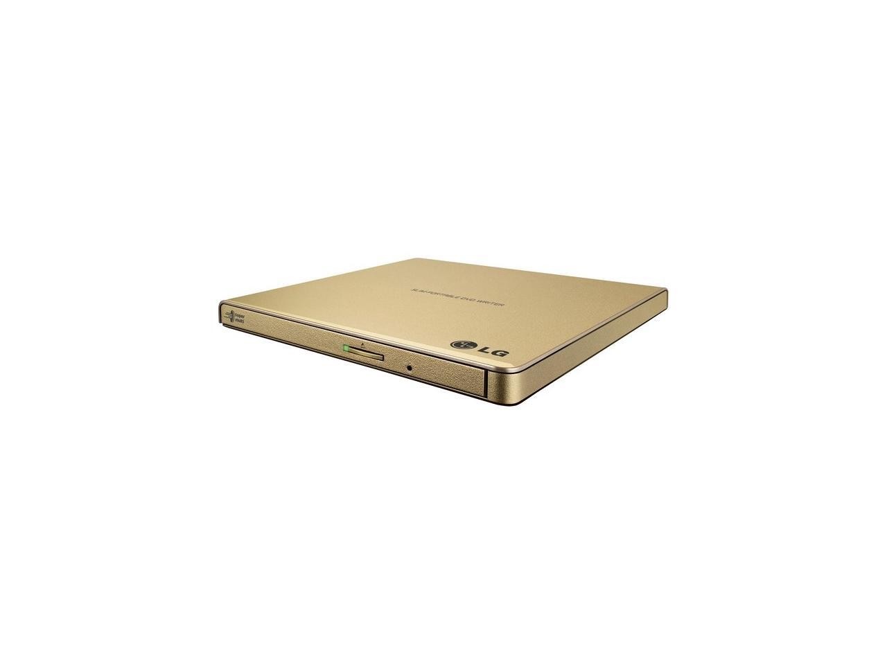 External CD / DVD Rewriter With M-Disc Mac & Surface Support (Gold) - Model LG