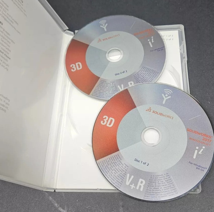 SOLIDWORKS 2017 3D Experience 2 Discs 64-bit Windows NO SERIAL/CD KEY Machinist