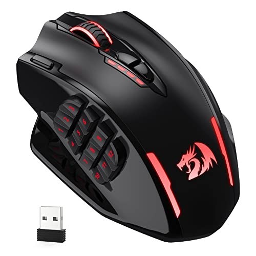 Gaming Mouse, 16 Buttons, Wireless, 16000 DPI, Programmable MMO Input
