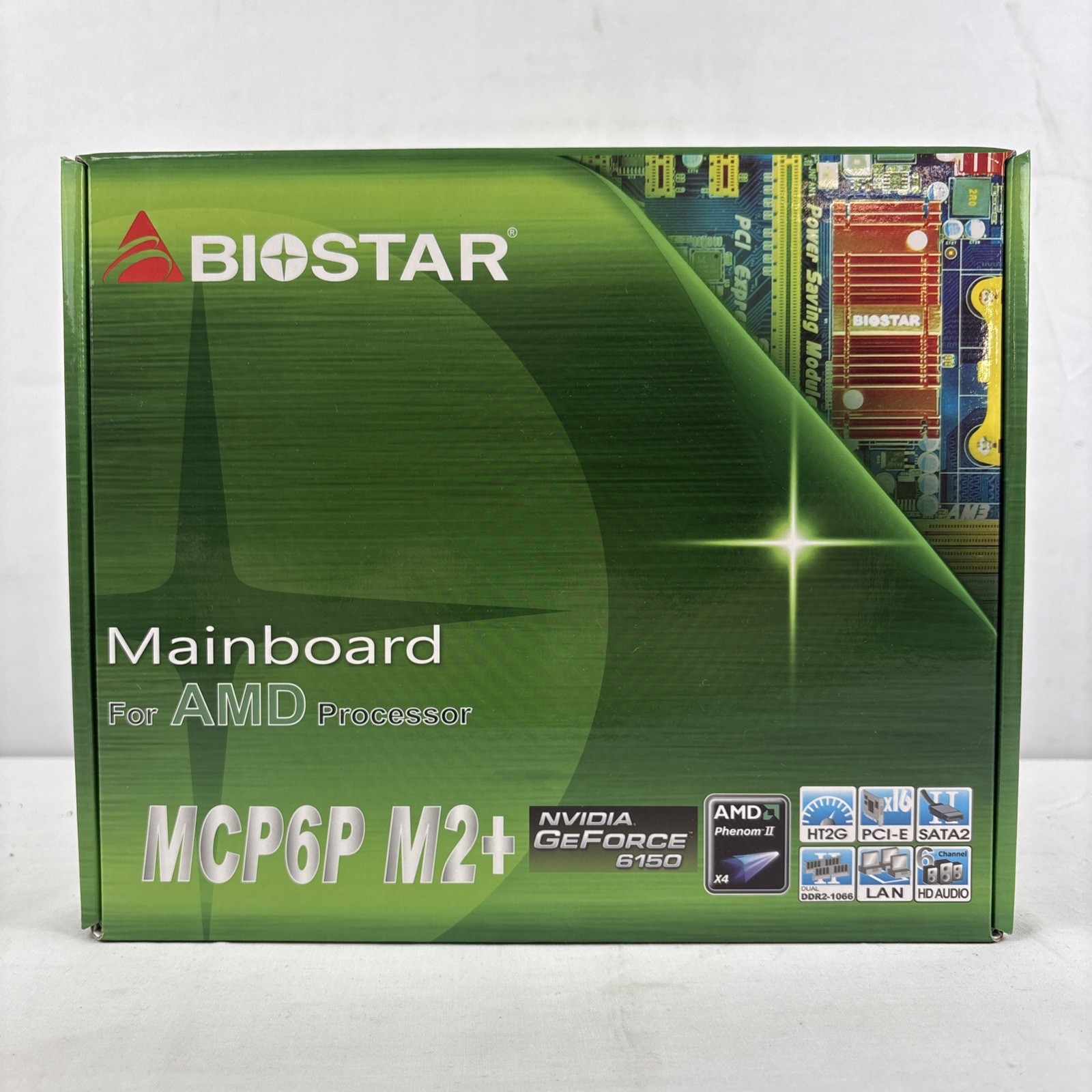 Biostar Mainboard MCP6P M2+ DDR2 S-ATA 2  NVIDIA GeForce 6150 New In Box