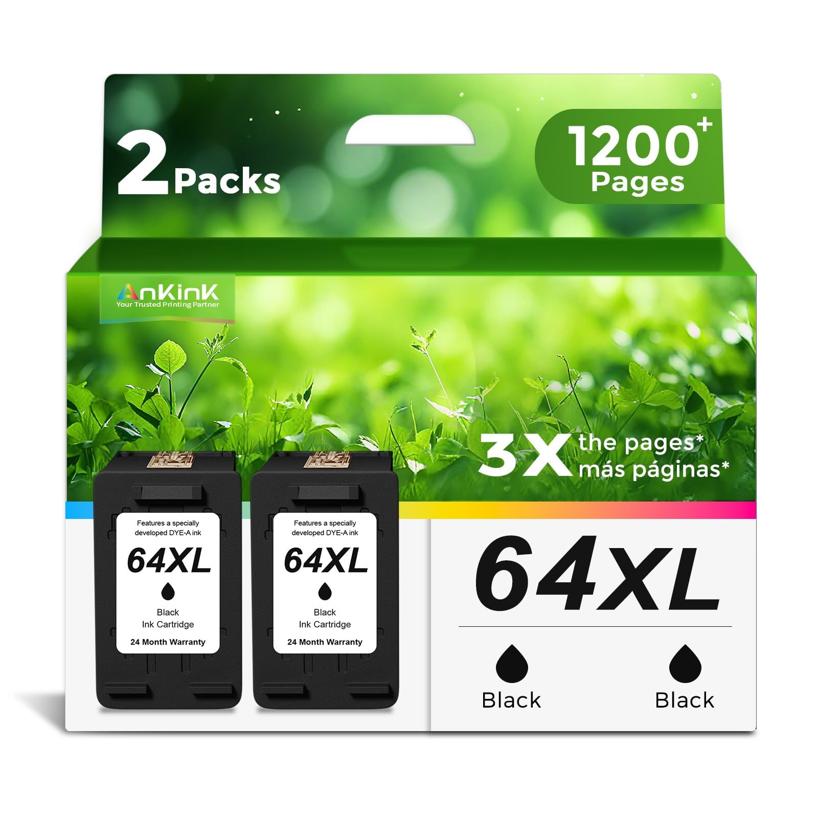 64XL Ink Cartridges Replacement for HP 64 Black Ink Cartridge HP64 HP64XL