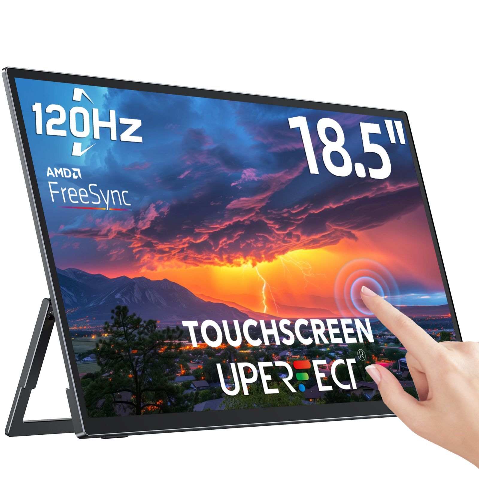 UPERFECT Touchscreen Monitor 120Hz Gaming Monitor 18.5" USB-C Portable Monitor