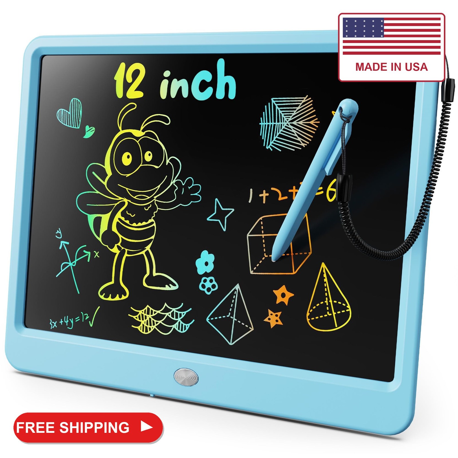 KOKODI LCD Writing Tablet, 12 Inch Colorful Toddler Doodle Board Drawing Tablet,