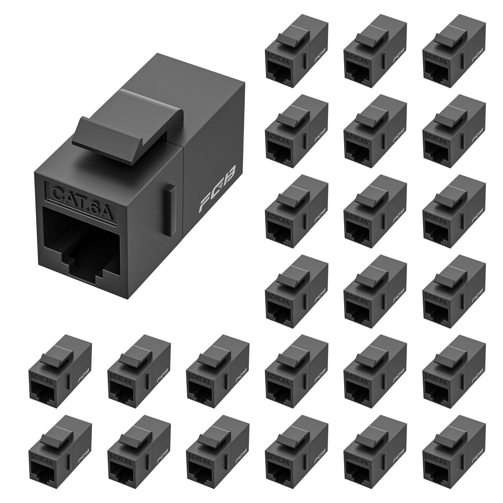 10 Gbps CAT6A RJ45 Keystone Coupler 25-Pack, CAT6A Keystone Jack, Ethernet Co...