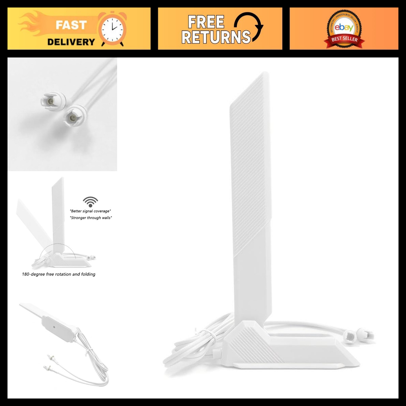 Tri-Band WiFi 7 Antenna Cable with Magnetic Base for ASUS ROG Gaming Motherboard