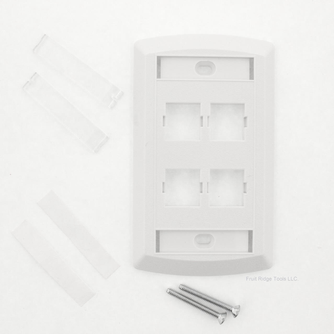 Suttle SE-STAR500S4-85 White 4-Port Data Networking Wallplate Cover w/ ID