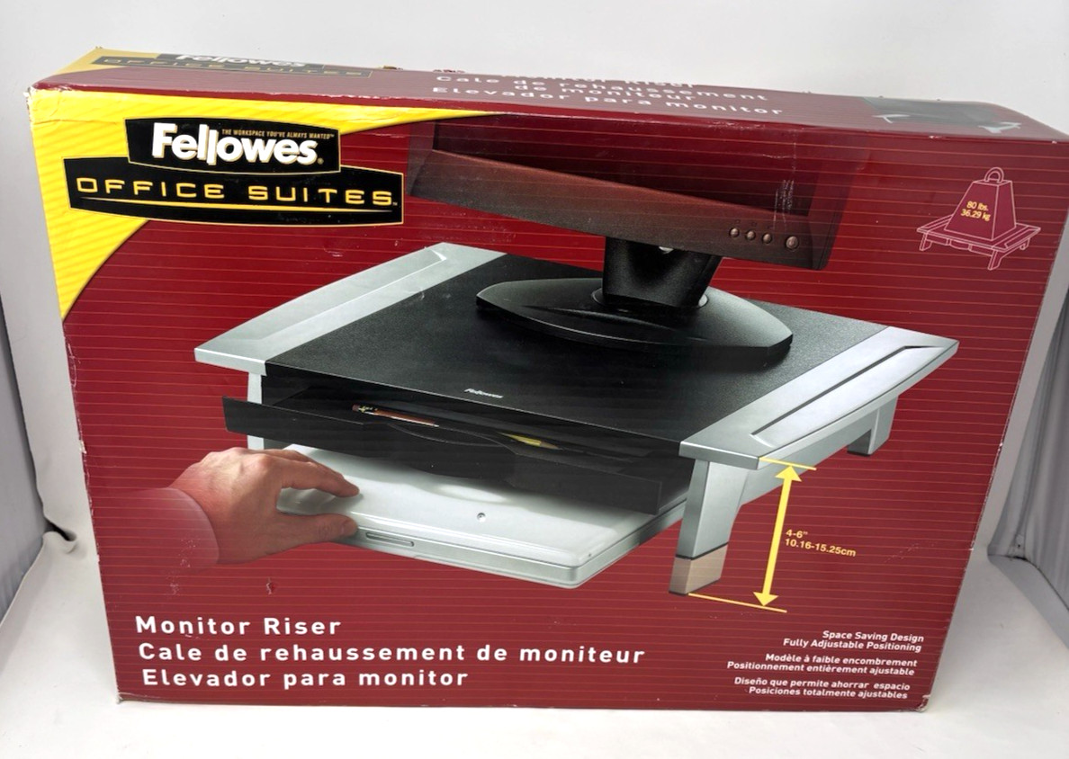 Fellowes Office Suites Monitor Riser 4-6" 80 lb Load New