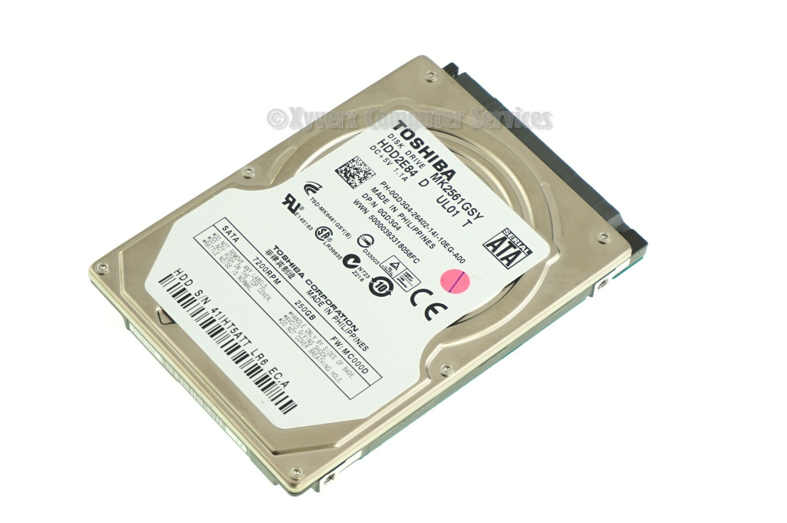 MK2561GSY GENUINE TOSHIBA HD LAPTOP 250GB 7200RPM (GRADE A)(CA27)