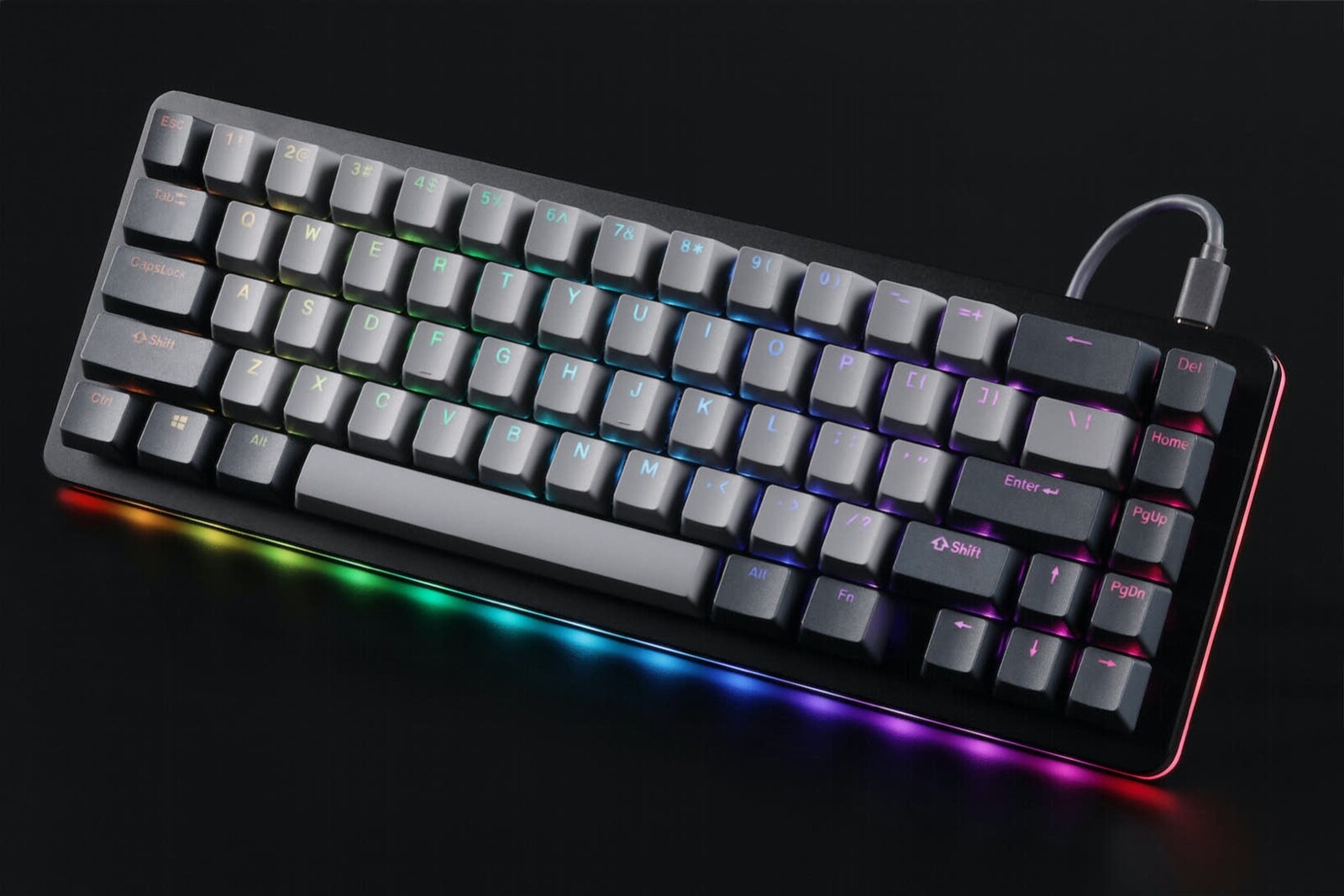 NEW DROP ALT Silver Switches Mechanical Gaming RGB 65% Hotswap Keyboard Black