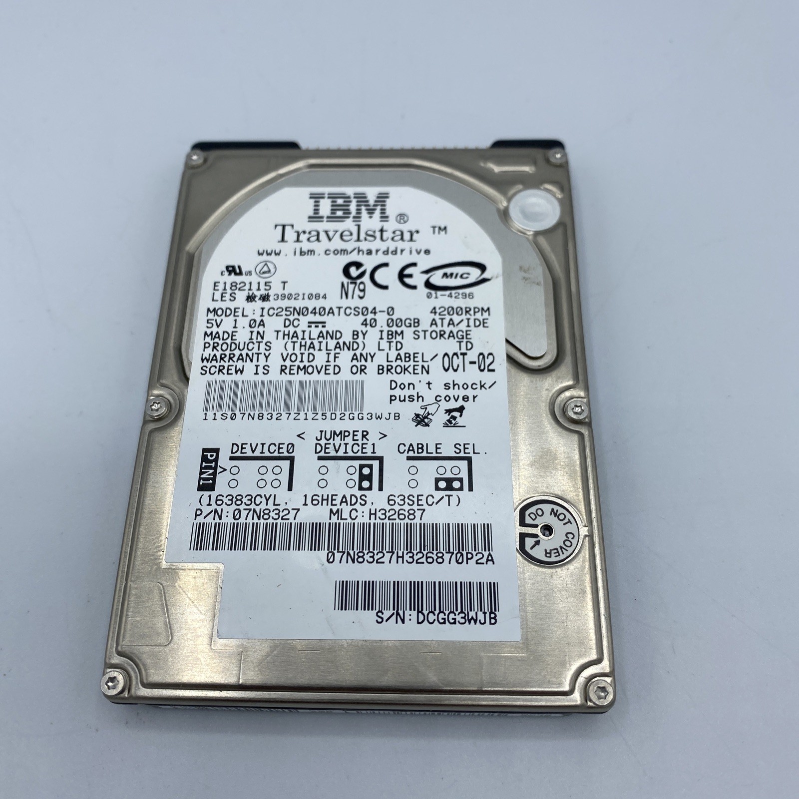 Bootable MacOS 2.5" ATA IDE Hard Drive 40GB IBM Travelstar Apple OS 9 OS X