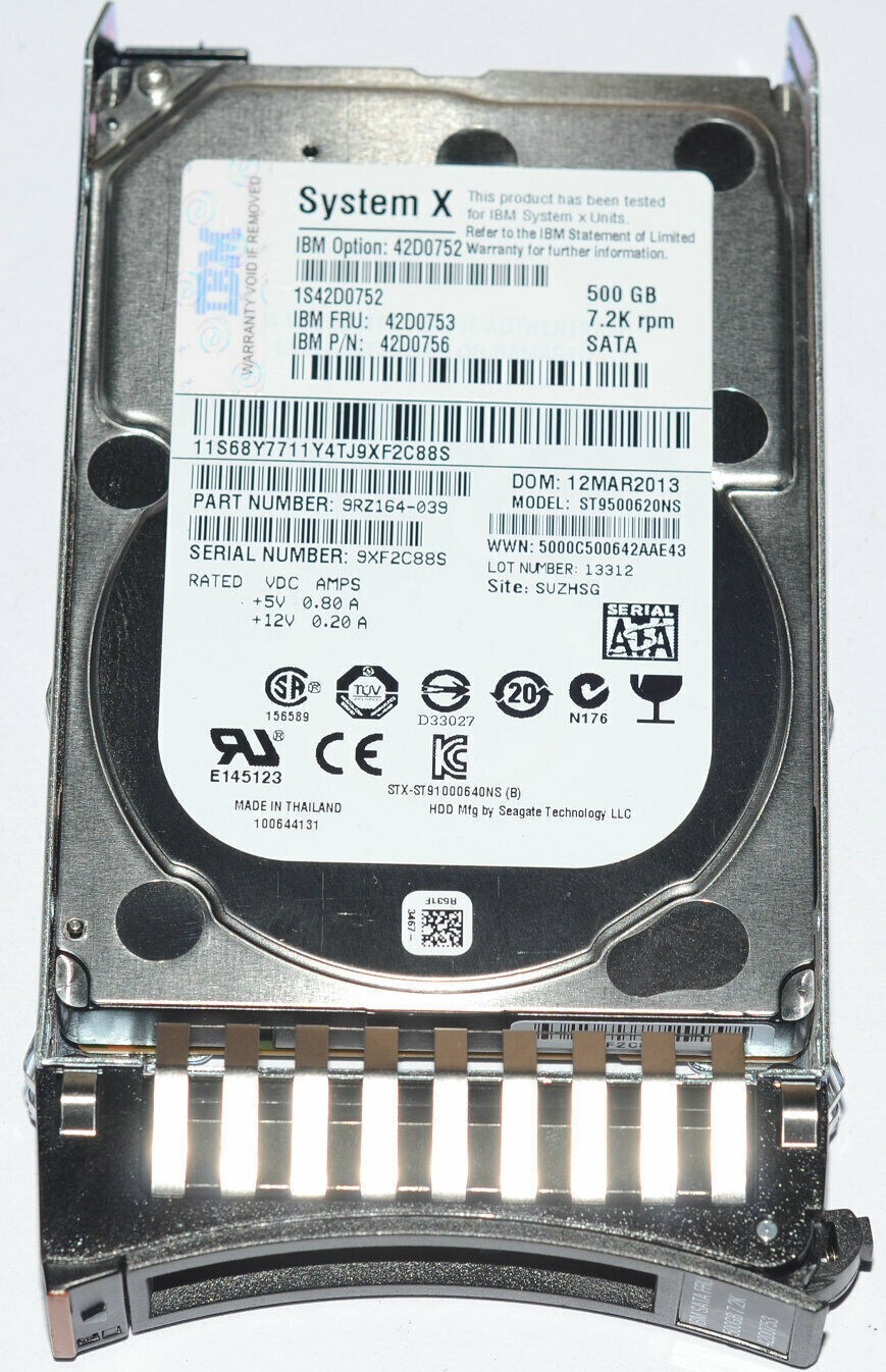 NEW IBM 42D0752 42D0753 42D0756 500GB 7200 RPM SFF 2.5'' SATA HDD Hard Drive