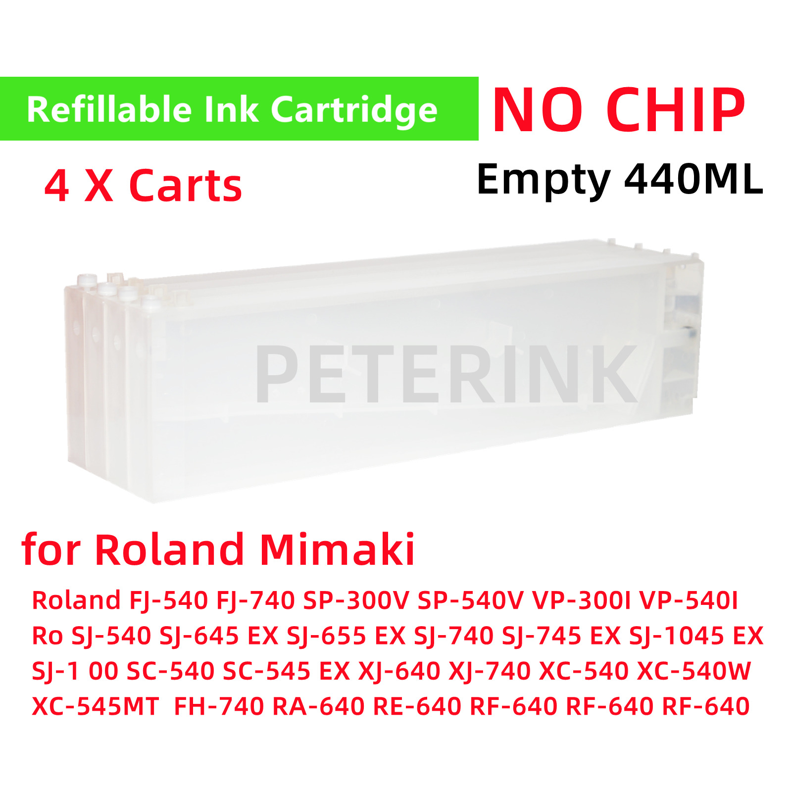 Empty 440ML Refillable Ink Cartridge for  Roland Mutoh Mimaki XJ640 XJ740 XC540W