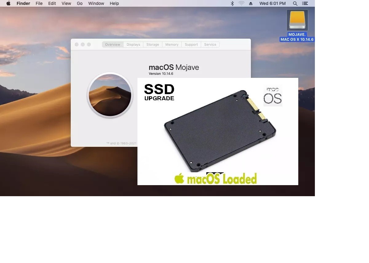 Mac OS Mojave 10.14.6 Preinstalled 128GB 2.5" SSD | For MacBook, iMac, Mac Pro
