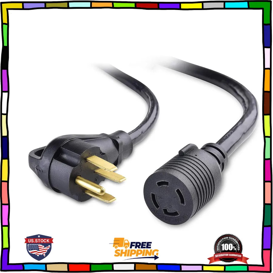 Cable Matters 30 Amp to 50 Amp RV Adapter 1.5ft Black