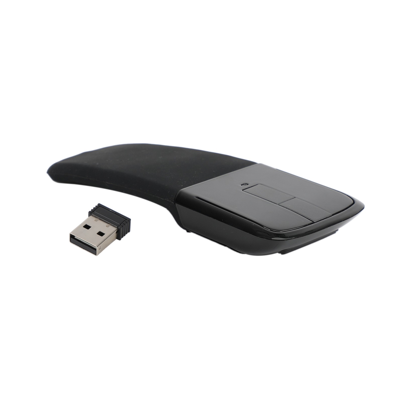 2.4GHz Foldable Arc Touch Wireless Mouse Optical Mice With USB Receiver Black