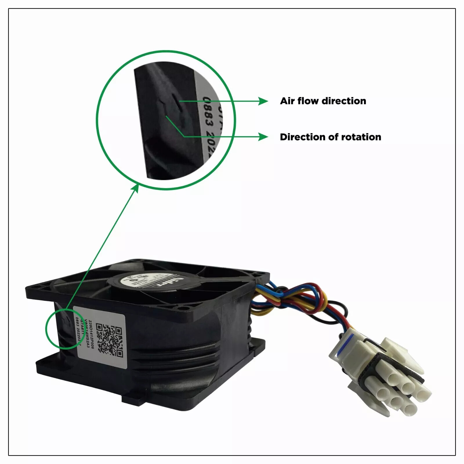 V80E14MS2A3-57A611 For GE Refrigerator Fan WR60X10356 Nidec 239D1412P002 13.6V