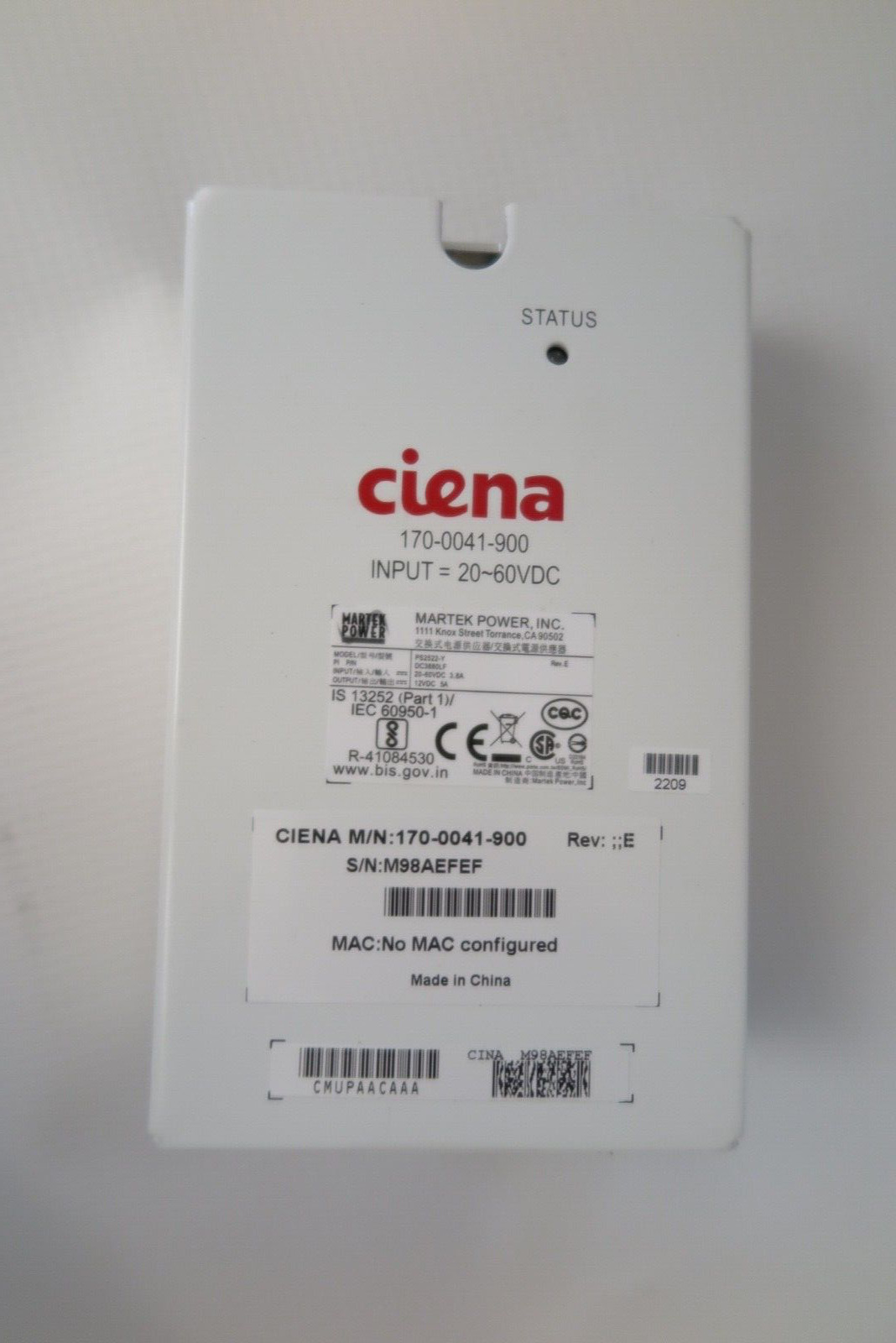 ciena 3931 dc pluggable power supply 170-0041-900