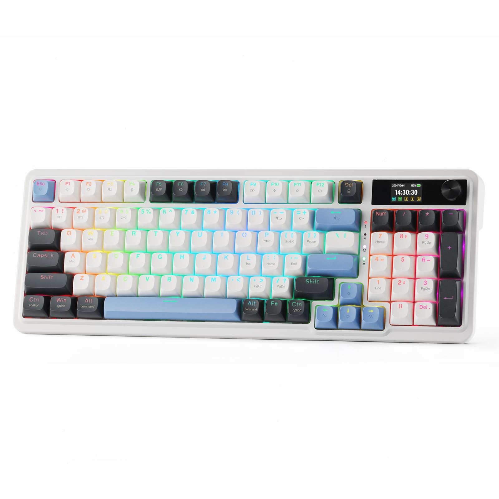 Best Redragon K719 Wireless Gasket Gaming Keyboard w/Hype Screen & Knob, 95 Keys