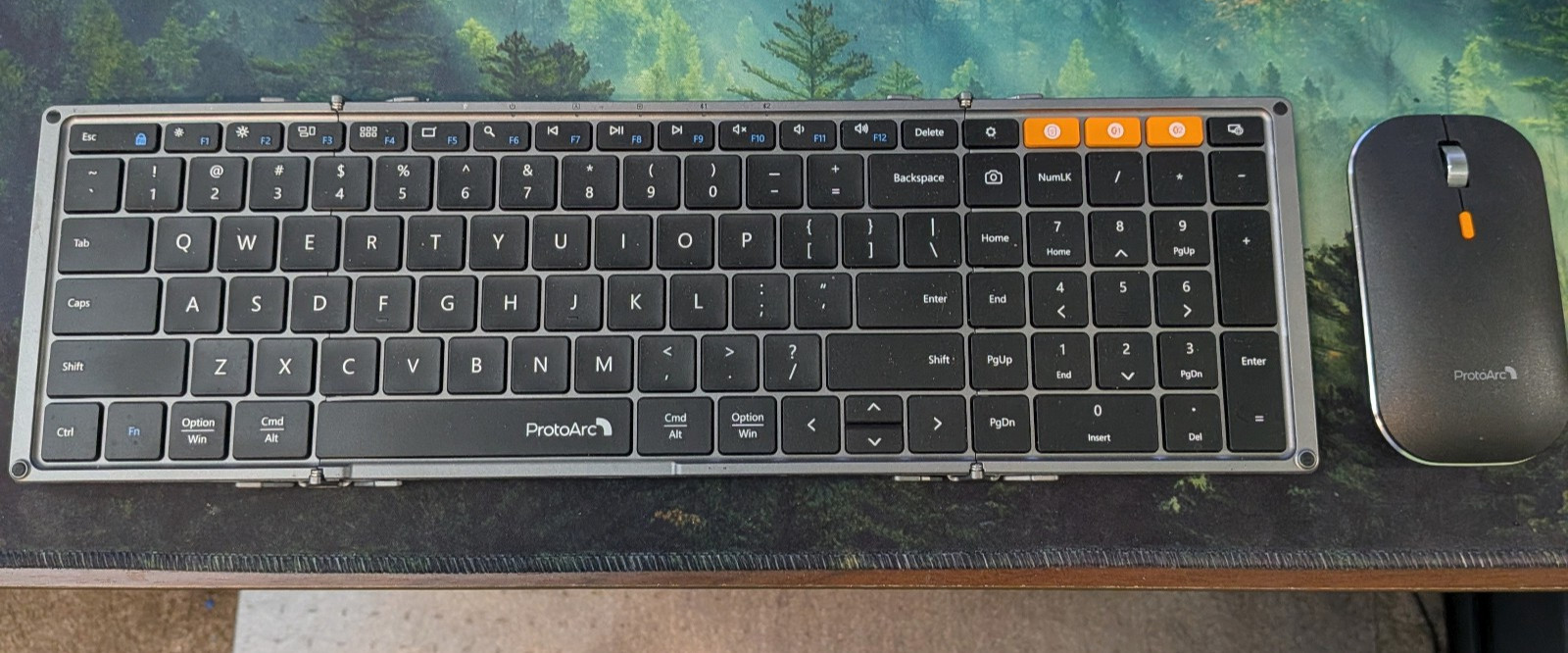 ProtoArc XKM01 Foldable Wireless Keyboard & Mouse Combo w/ Case - Excellent