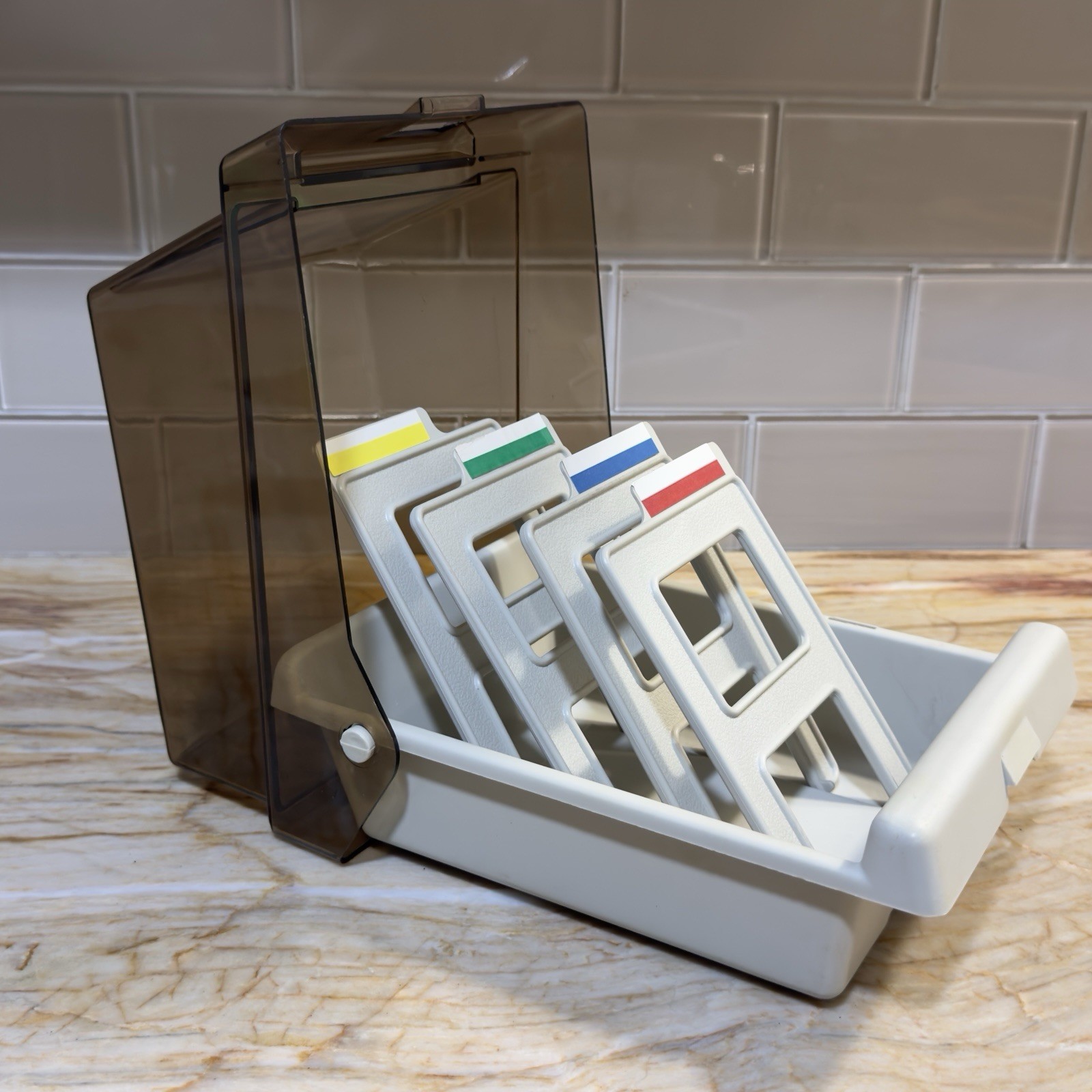 Vtg 90s Curtis 5.25 Floppy File Disk Storage Bank Holder Case