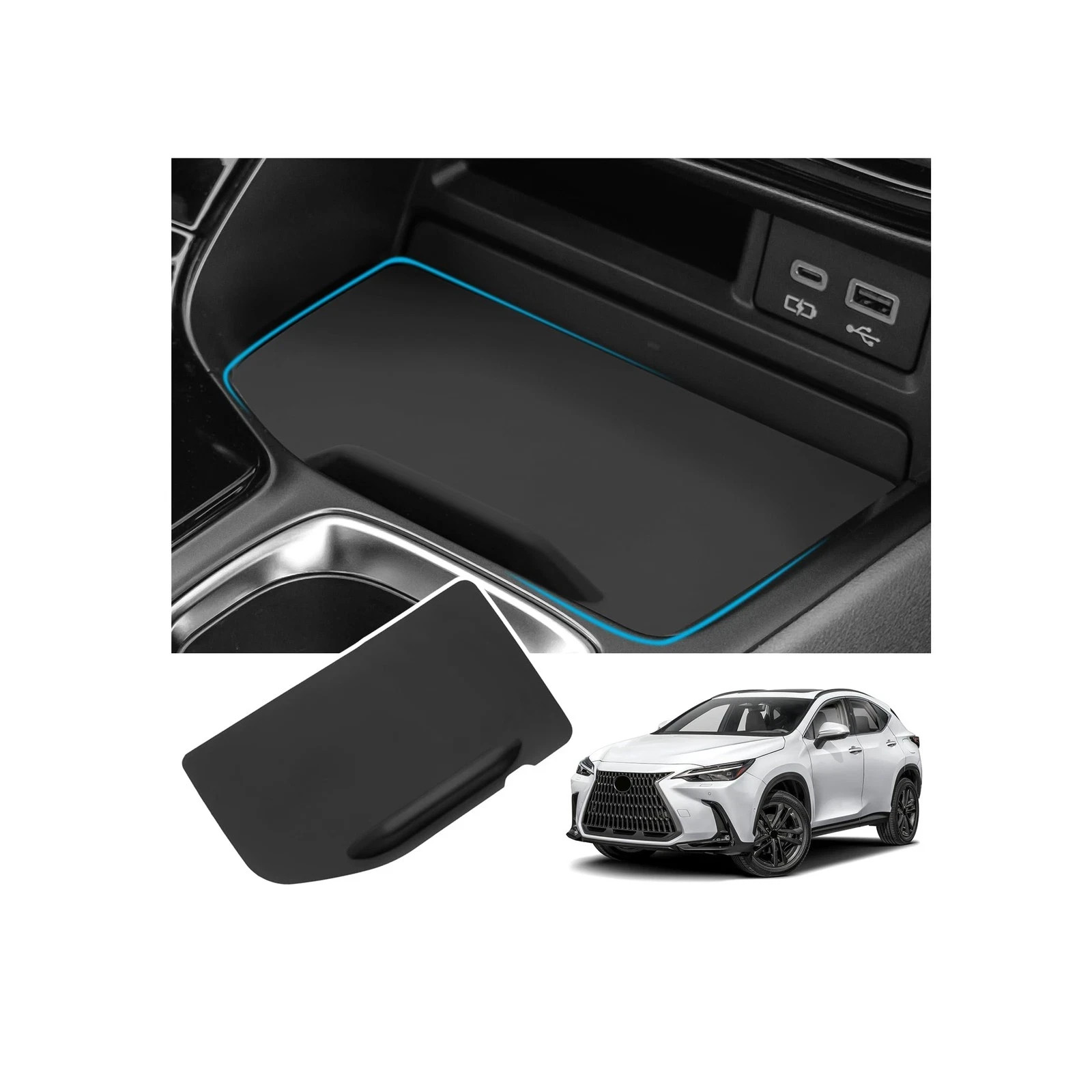 Wireless Charging Anti-Slip Mat Compatible with Lexus 2022-2026 NX NX250/NX35...