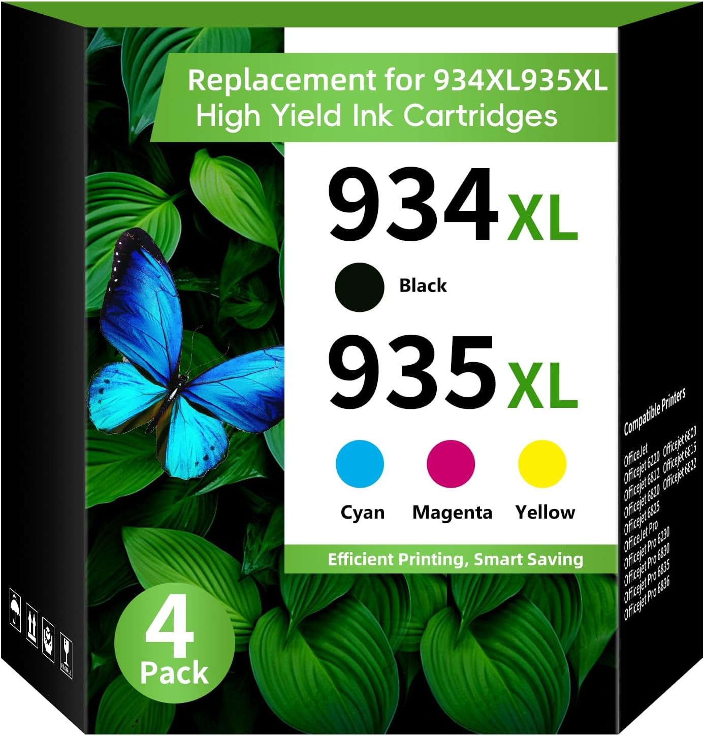935XL/934XL Replacement for HP 934 935 Ink Cartridges Combo Pack (BK CMY)