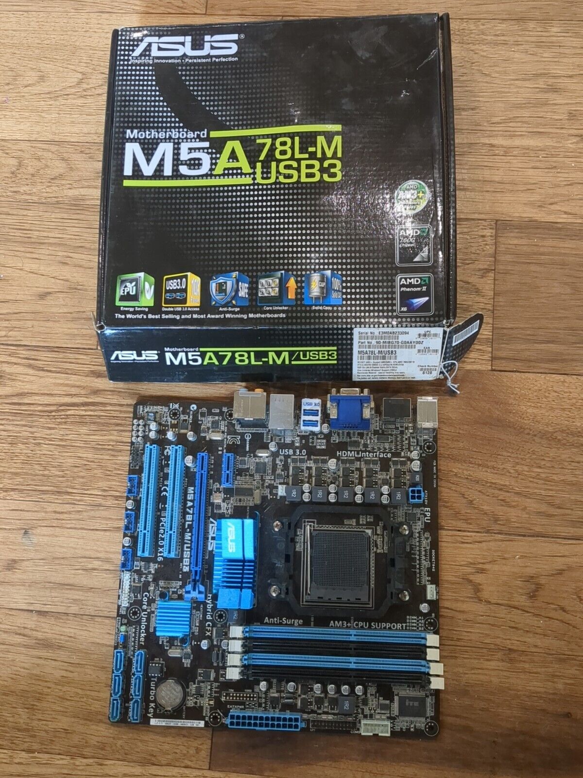 ASUS M5A78L-M/USB3 Socket AM3+ USB3.0 SATA3 AMD 760G Chipset Phenom II X6