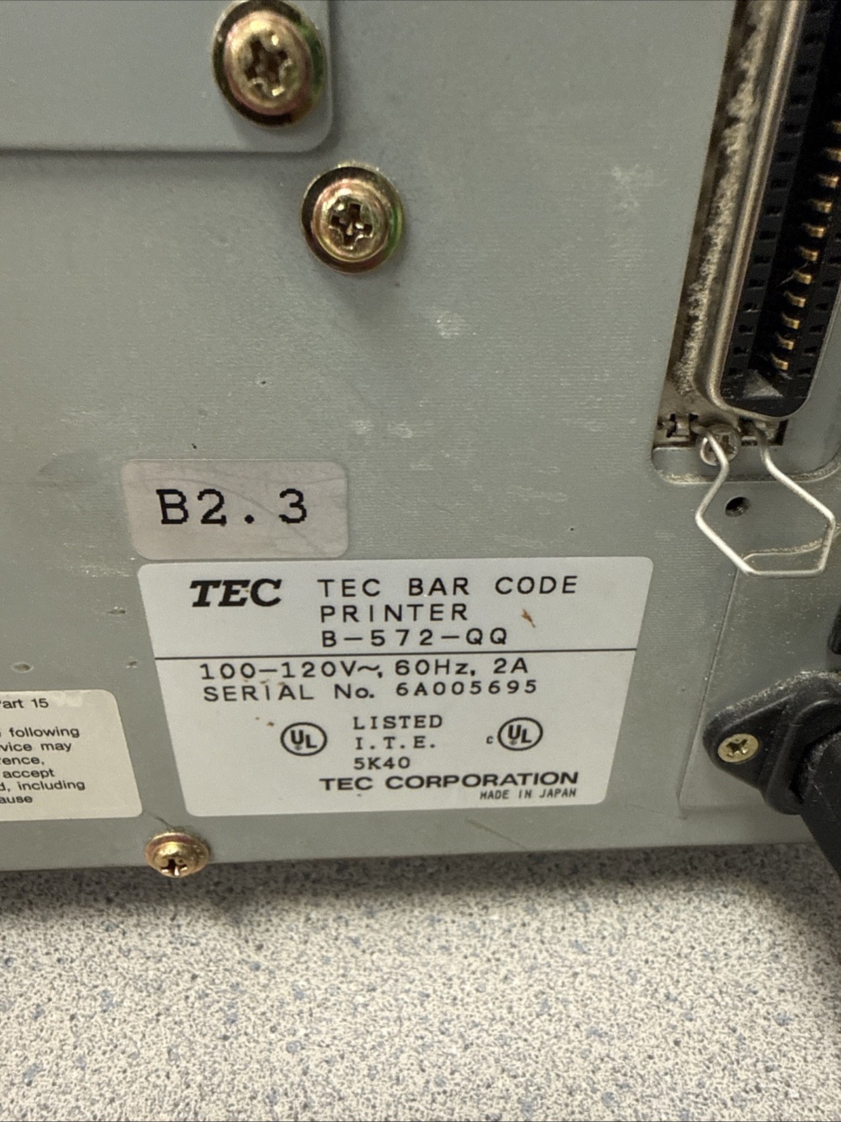 Toshiba TEC B-572-GH12-QQ-Thermal Barcode Label Printer