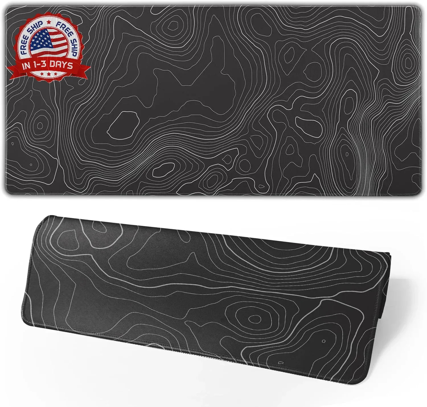 Topographic Contour Extended Big Mouse Pad Large,Gaming Mouse Pad Desk Pad,31.5×